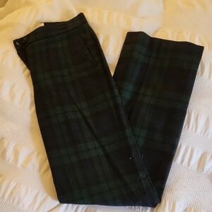 Sezane Green Plaid Pants
